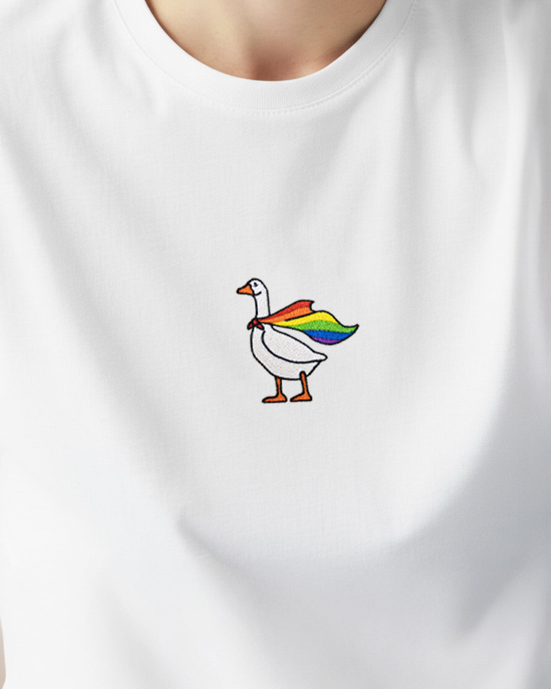 Embroidered Rainbow Goose - ComfortColors® Tee