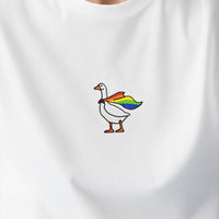 Embroidered Rainbow Goose - ComfortColors® Tee