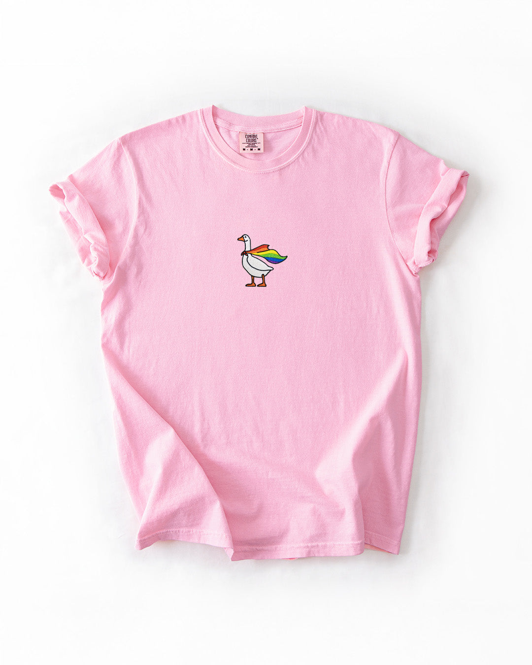 Embroidered Rainbow Goose - ComfortColors® Tee