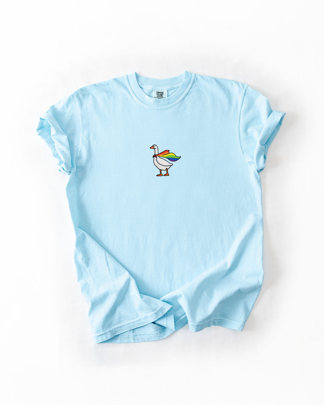 Embroidered Rainbow Goose - ComfortColors® Tee
