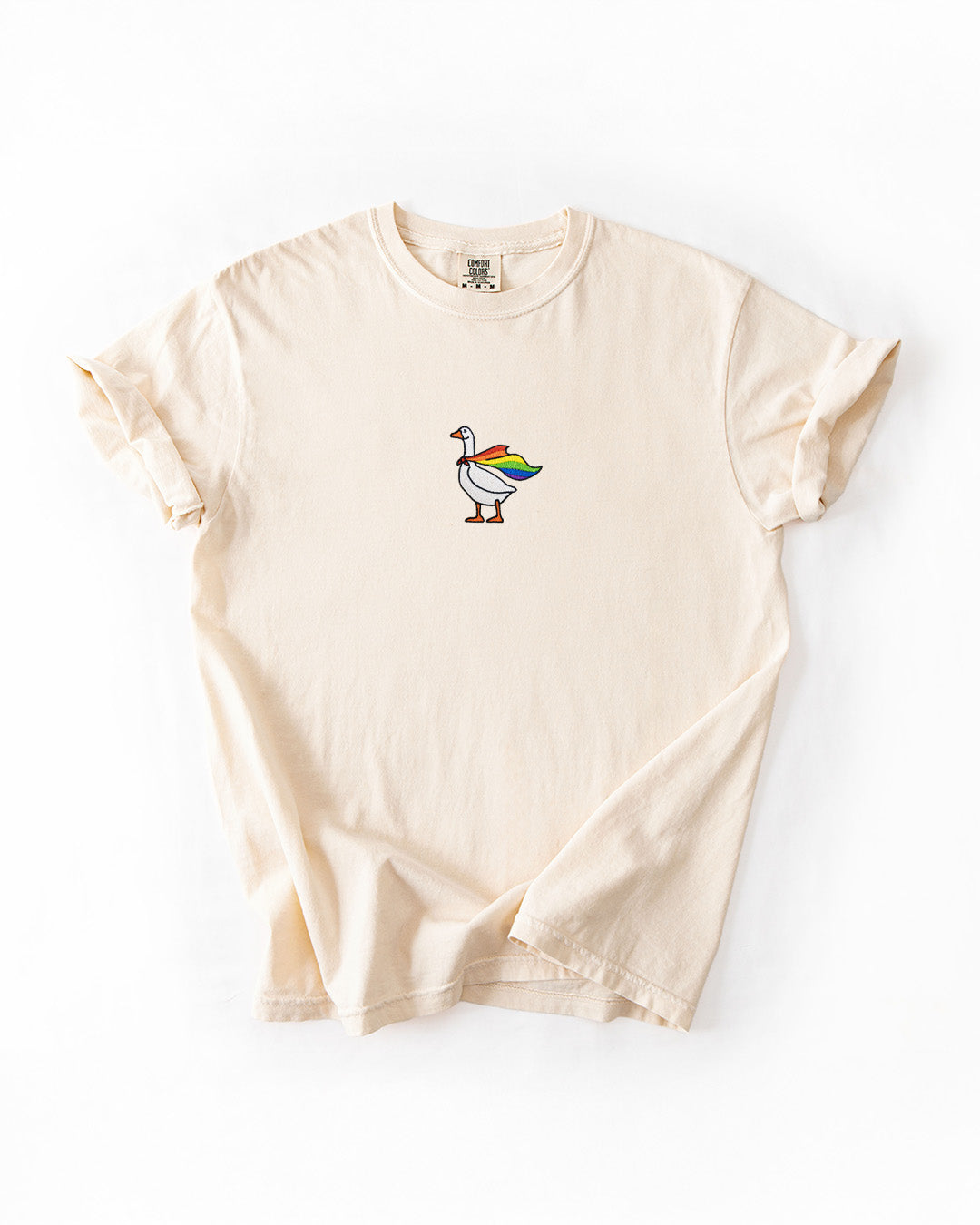 Embroidered Rainbow Goose - ComfortColors® Tee