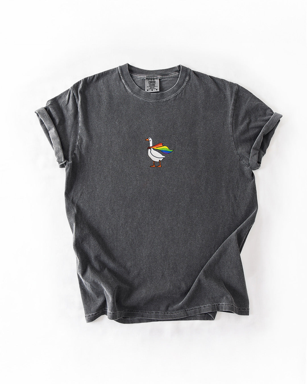 Embroidered Rainbow Goose - ComfortColors® Tee