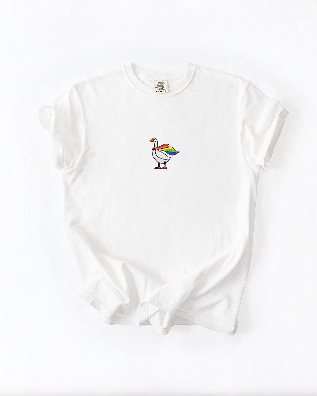 Embroidered Rainbow Goose - ComfortColors® Tee